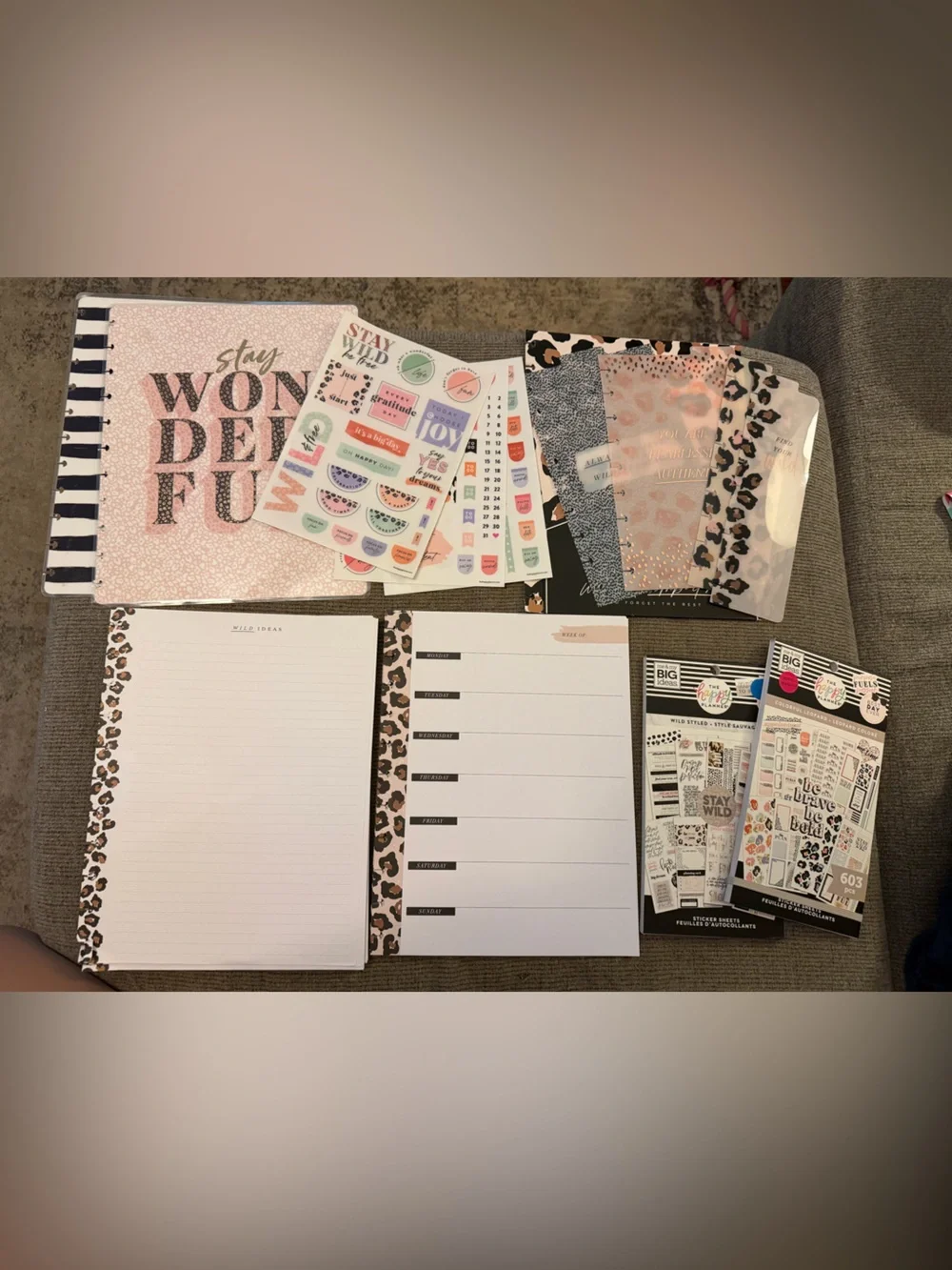 Wild styled/colorful leopard happy planner accessories